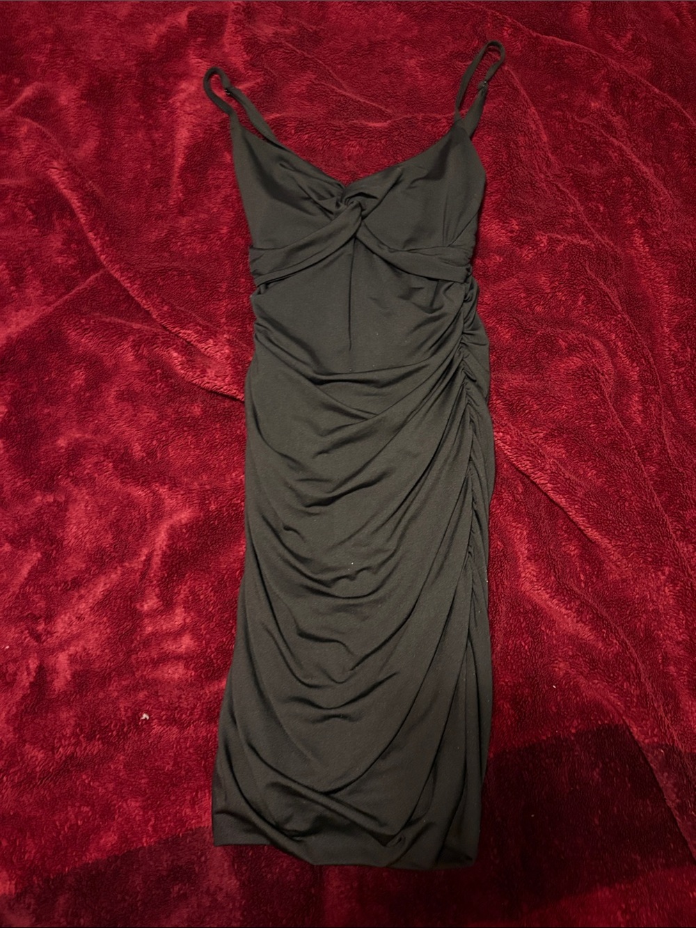 Urban Planet Black Ruched Slim Bodycon Dress